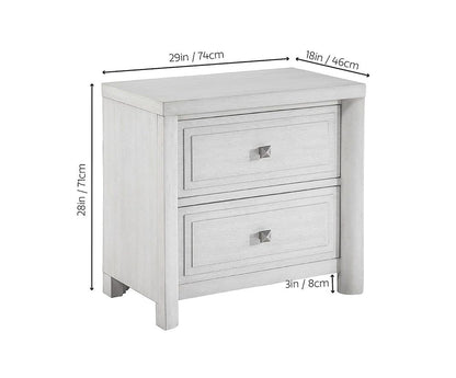 Sunset Trading - Dover 2 Drawer Nightstand  - Cerused Dove White - AG-638-670N veiw 7