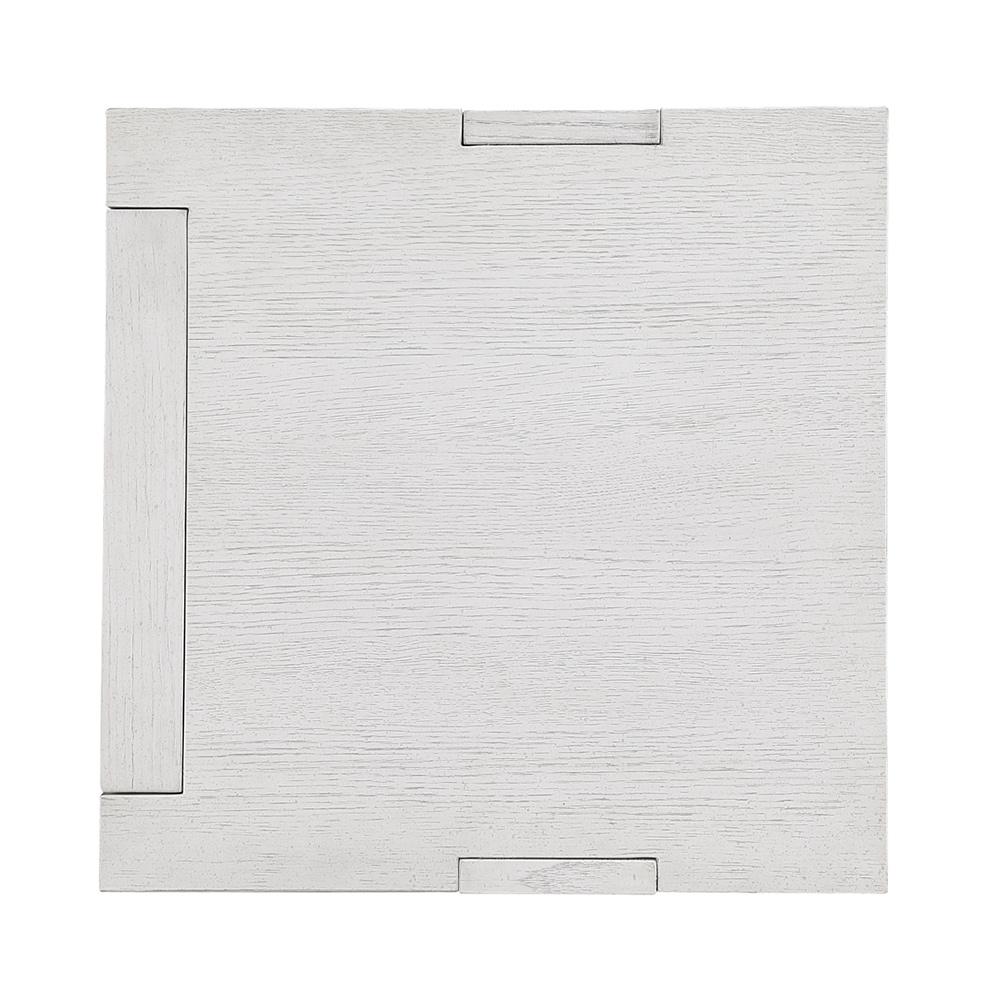 Sunset Trading - Dover 24” Large Square Side End Table with Storage Shelves  - Cerused Dove White - AG-638-809 veiw 5