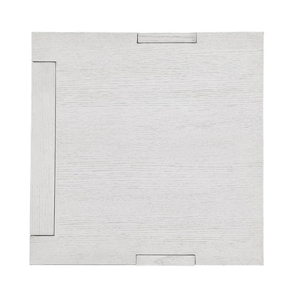 Sunset Trading - Dover 24” Large Square Side End Table with Storage Shelves  - Cerused Dove White - AG-638-809 veiw 5
