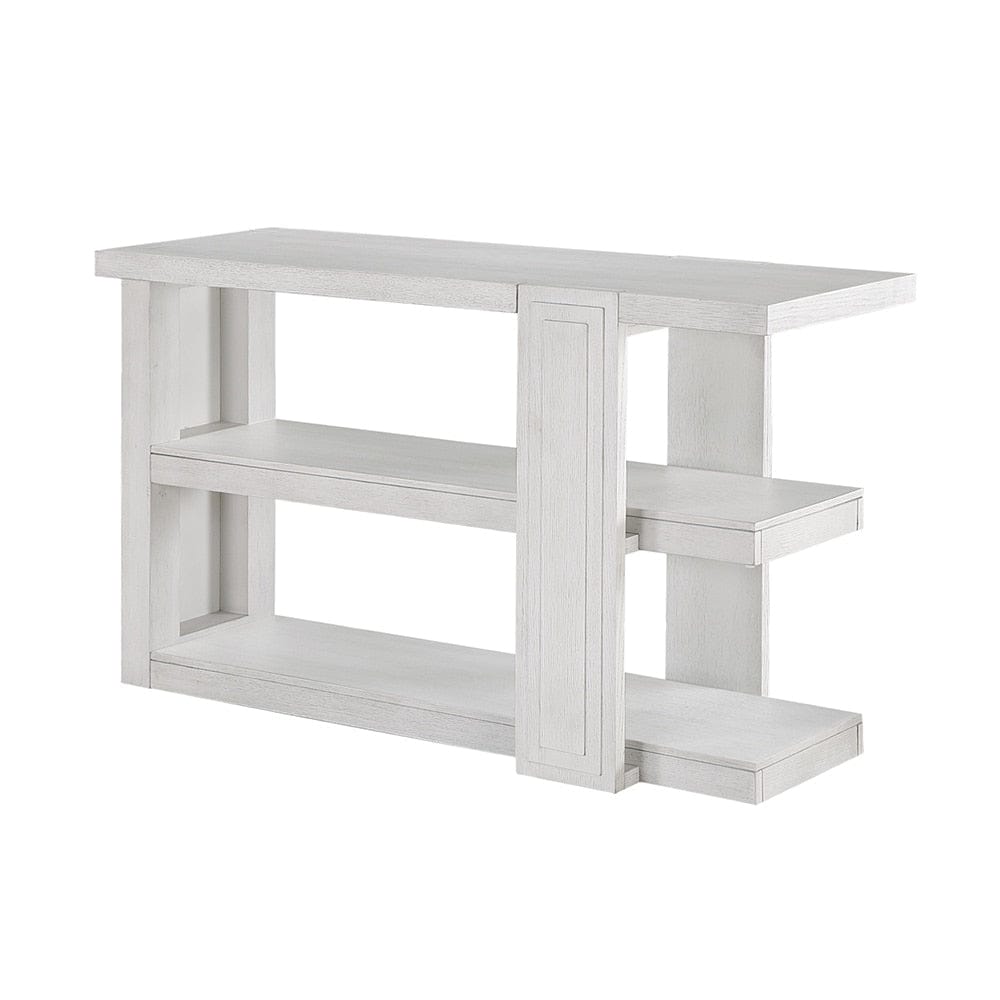 Sunset Trading - Dover 30”H x 18“D x 50” Wide Rectangular Sofa Table with Storage Shelves  - Cerused Dove White - AG-638-825 veiw 1