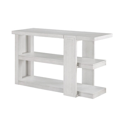 Sunset Trading - Dover 30”H x 18“D x 50” Wide Rectangular Sofa Table with Storage Shelves  - Cerused Dove White - AG-638-825 veiw 1