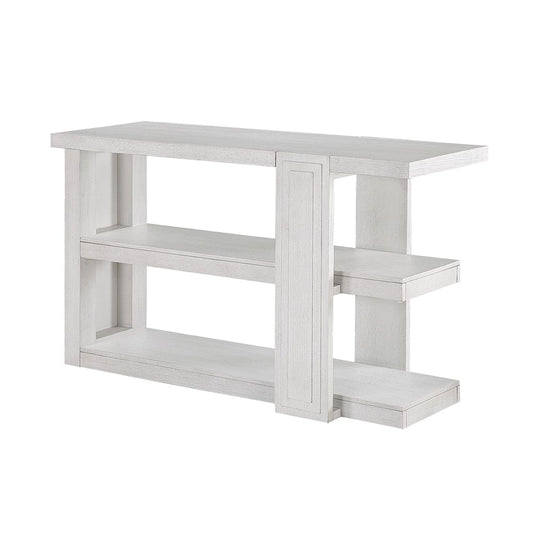 Sunset Trading - Dover 30”H x 18“D x 50” Wide Rectangular Sofa Table with Storage Shelves  - Cerused Dove White - AG-638-825 veiw 1