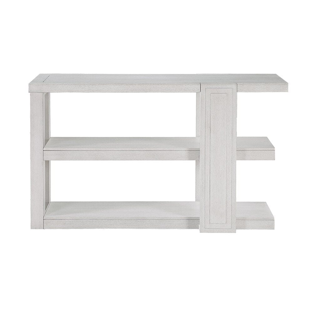 Sunset Trading - Dover 30”H x 18“D x 50” Wide Rectangular Sofa Table with Storage Shelves  - Cerused Dove White - AG-638-825 veiw 3