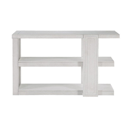 Sunset Trading - Dover 30”H x 18“D x 50” Wide Rectangular Sofa Table with Storage Shelves  - Cerused Dove White - AG-638-825 veiw 3