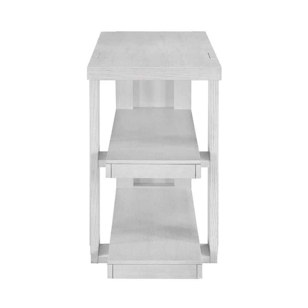 Sunset Trading - Dover 30”H x 18“D x 50” Wide Rectangular Sofa Table with Storage Shelves  - Cerused Dove White - AG-638-825 veiw 4