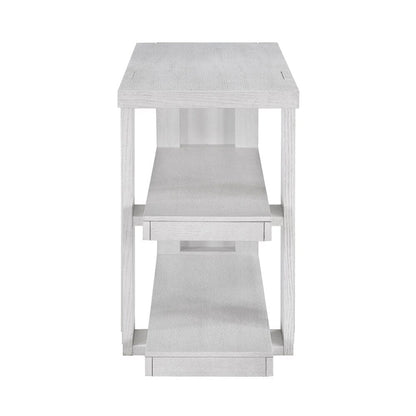 Sunset Trading - Dover 30”H x 18“D x 50” Wide Rectangular Sofa Table with Storage Shelves  - Cerused Dove White - AG-638-825 veiw 4
