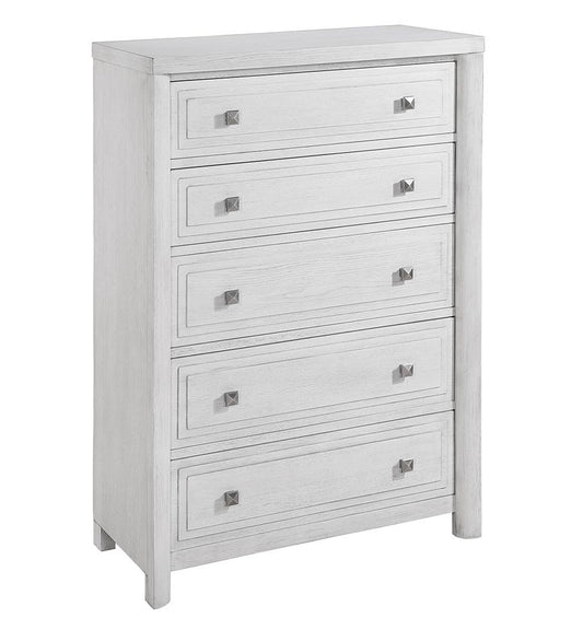 Sunset Trading - Dover 5 Drawer 58in Tall Chest  - Cerused Dove White - AG-638-681N veiw 1