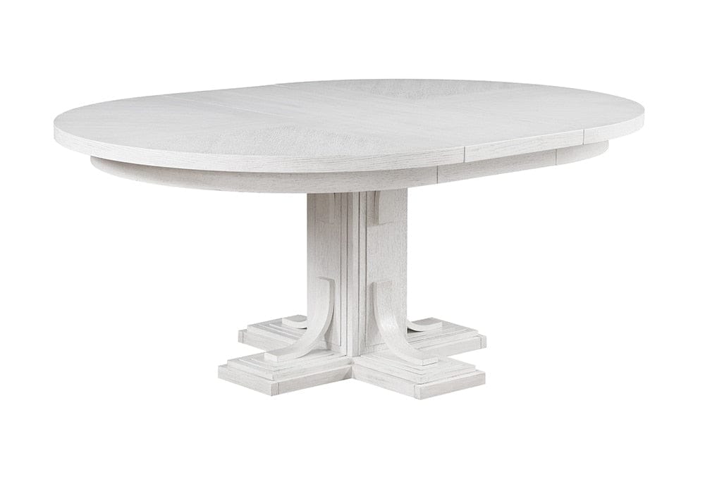 Sunset Trading - Dover 54 Round to 72in Oval Expandable Pedestal Dining Table  - Cerused Dove White - AG-638-072TB veiw 1
