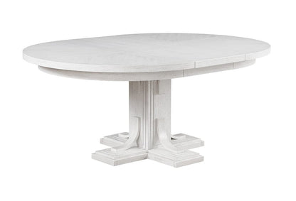 Sunset Trading - Dover 54 Round to 72in Oval Expandable Pedestal Dining Table  - Cerused Dove White - AG-638-072TB veiw 1