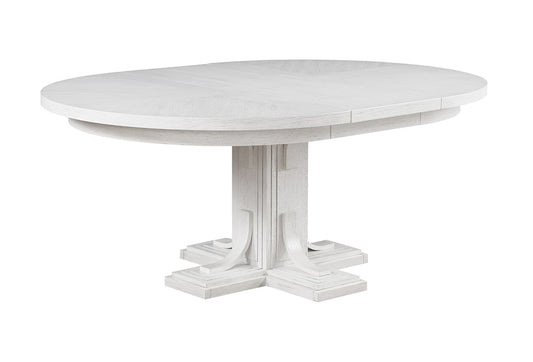 Sunset Trading - Dover 54 Round to 72in Oval Expandable Pedestal Dining Table  - Cerused Dove White - AG-638-072TB veiw 1