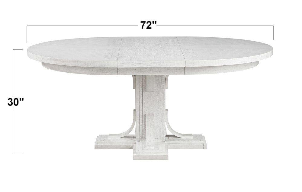 Sunset Trading - Dover 54 Round to 72in Oval Expandable Pedestal Dining Table  - Cerused Dove White - AG-638-072TB veiw 3