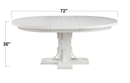 Sunset Trading - Dover 54 Round to 72in Oval Expandable Pedestal Dining Table  - Cerused Dove White - AG-638-072TB veiw 3