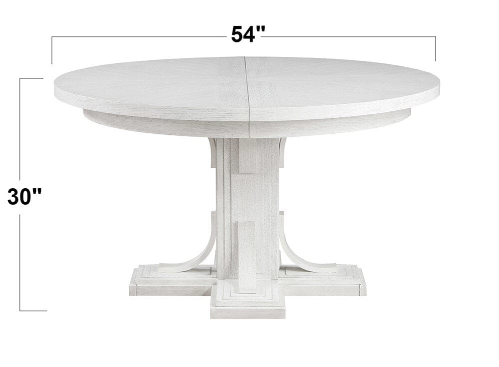 Sunset Trading - Dover 54 Round to 72in Oval Expandable Pedestal Dining Table  - Cerused Dove White - AG-638-072TB veiw 4
