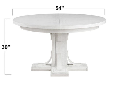 Sunset Trading - Dover 54 Round to 72in Oval Expandable Pedestal Dining Table  - Cerused Dove White - AG-638-072TB veiw 4