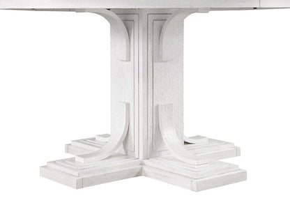 Sunset Trading - Dover 5PC 54” Round to 72in Oval Expandable Pedestal Dining Table Set, Chairs with Padded Upholstered Seats  - Cerused Dove White - AG-638-072-9005P veiw 5