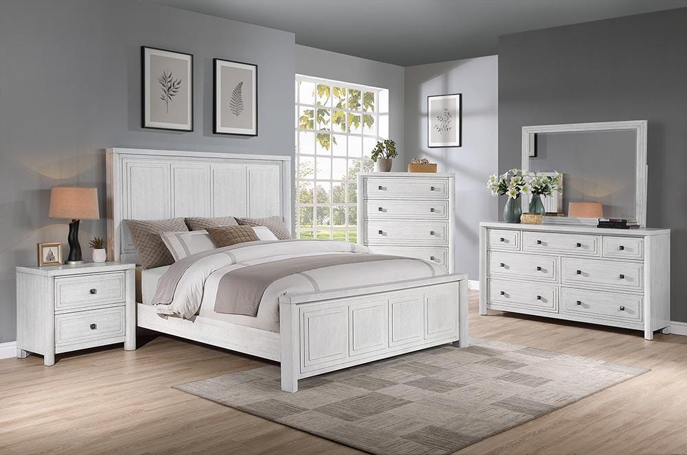 Sunset Trading - Dover 5PC King Size Bedroom Furniture Set  - Cerused Dove White - AG-638-066-K5P veiw 2
