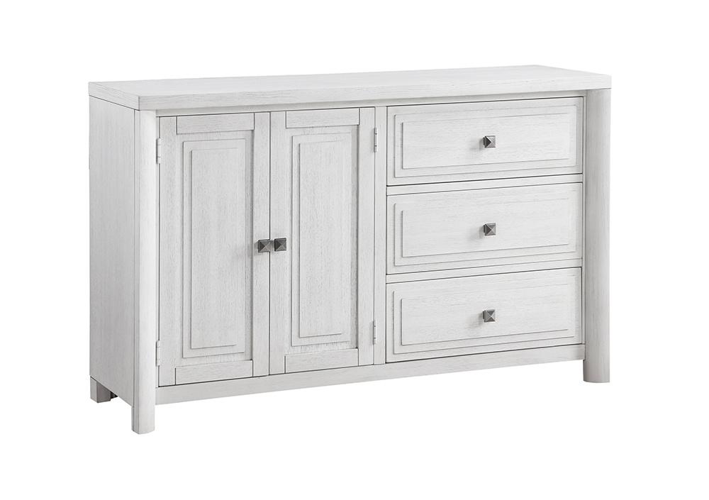 Sunset Trading - Dover 62in Sideboard Server Table with 2 Cabinets & 3 Drawers  - Cerused Dove White - AG-638-894 veiw 1