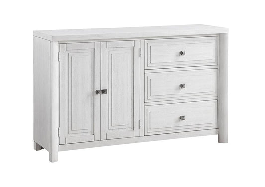 Sunset Trading - Dover 62in Sideboard Server Table with 2 Cabinets & 3 Drawers  - Cerused Dove White - AG-638-894 veiw 1