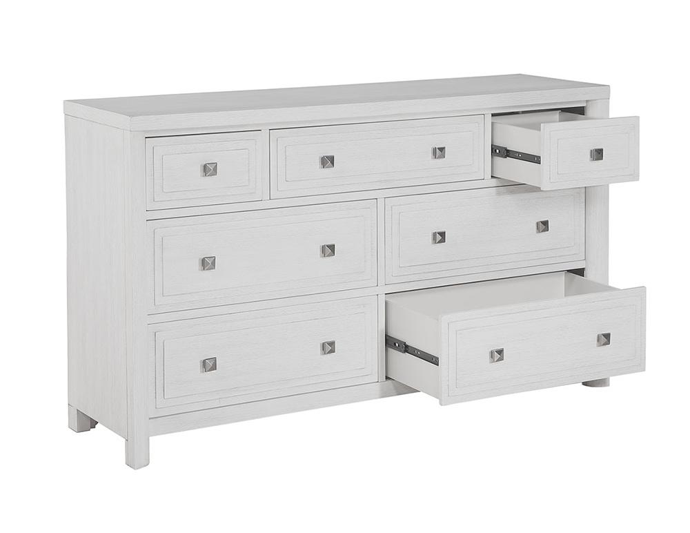 Sunset Trading - Dover 7 Drawer Bedroom  Dresser  - Cerused Dove White - AG-638-650N veiw 3
