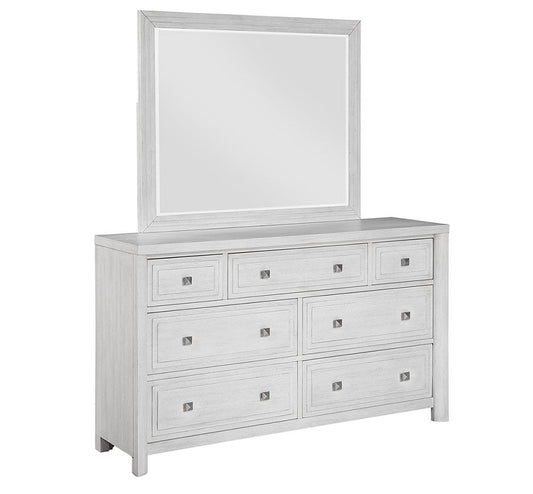 Sunset Trading - Dover 7 Drawer Bedroom Dresser & Mirror Combo Set  - Cerused Dove White - AG-638-650_660N veiw 1