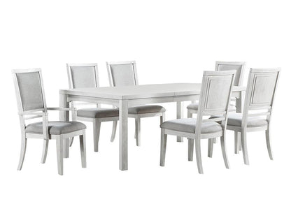 Sunset Trading - Dover 7PC 60-78-96in Rectangular Expandable Dining Table Set  - Cerused Dove White - AG-638-096-901067P veiw 1