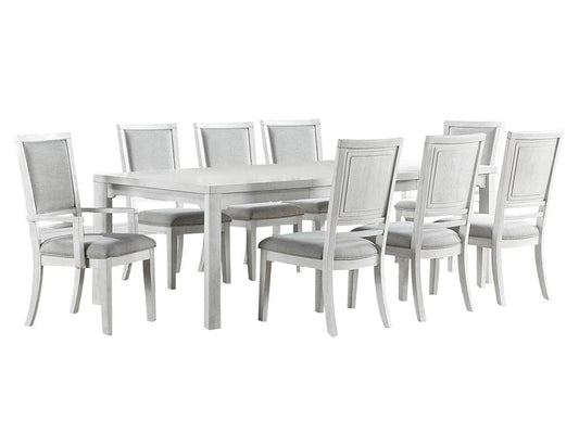 Sunset Trading - Dover 9PC 60-78-96in Rectangular Expandable Dining Table Set  - Cerused Dove White - AG-638-096-901069P veiw 1