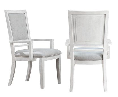 Sunset Trading - Dover 9PC 60-78-96in Rectangular Expandable Dining Table Set  - Cerused Dove White - AG-638-096-901069P veiw 6