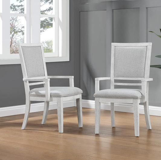 Sunset Trading - Dover Dining Chair with Arms (Set of 2) - Cerused Dove White - AG-638-906-2 veiw 1