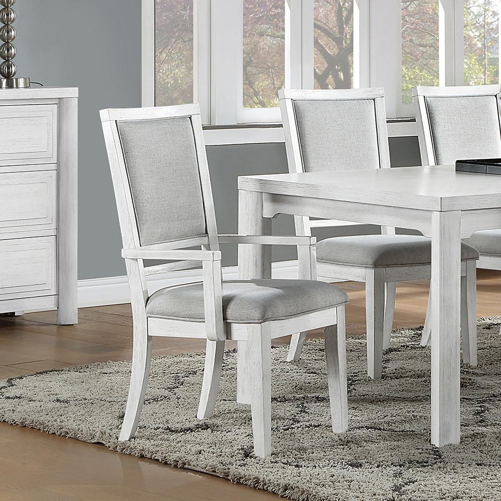 Sunset Trading - Dover Dining Chair with Arms (Set of 2) - Cerused Dove White - AG-638-906-2 veiw 3