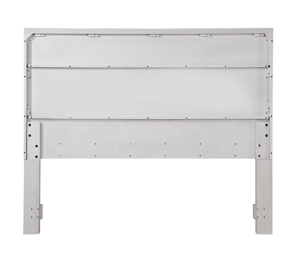 Sunset Trading - Dover King Size Panel Bed Frame w Headboard, Footboard and Rails  - Cerused Dove White - AG-638-066-KB veiw 6