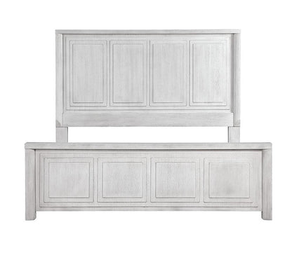 Sunset Trading - Dover Queen Size Panel Bed Frame w Headboard, Footboard and Rails  - Cerused Dove White - AG-638-050-QB veiw 3