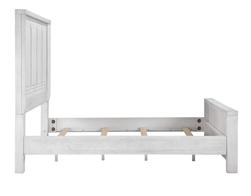 Sunset Trading - Dover Queen Size Panel Bed Frame w Headboard, Footboard and Rails  - Cerused Dove White - AG-638-050-QB veiw 4