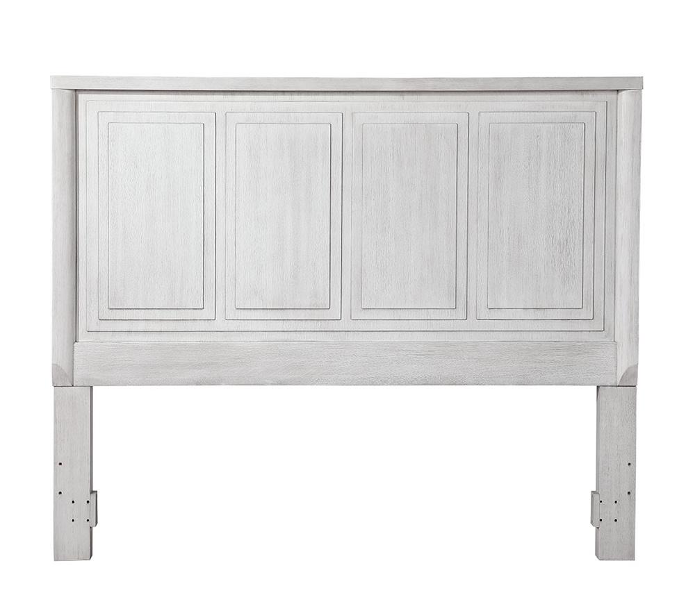 Sunset Trading - Dover Queen Size Panel Bed Frame w Headboard, Footboard and Rails  - Cerused Dove White - AG-638-050-QB veiw 5