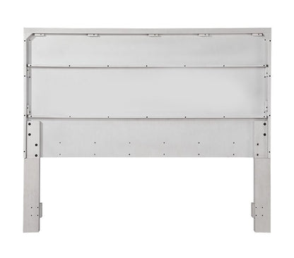 Sunset Trading - Dover Queen Size Panel Bed Frame w Headboard, Footboard and Rails  - Cerused Dove White - AG-638-050-QB veiw 6