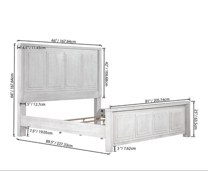 Sunset Trading - Dover Queen Size Panel Bed Frame w Headboard, Footboard and Rails  - Cerused Dove White - AG-638-050-QB veiw 7
