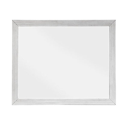Sunset Trading - Dover Rectangular Beveled Mirror  - Cerused Dove White - AG-638-660 veiw 1