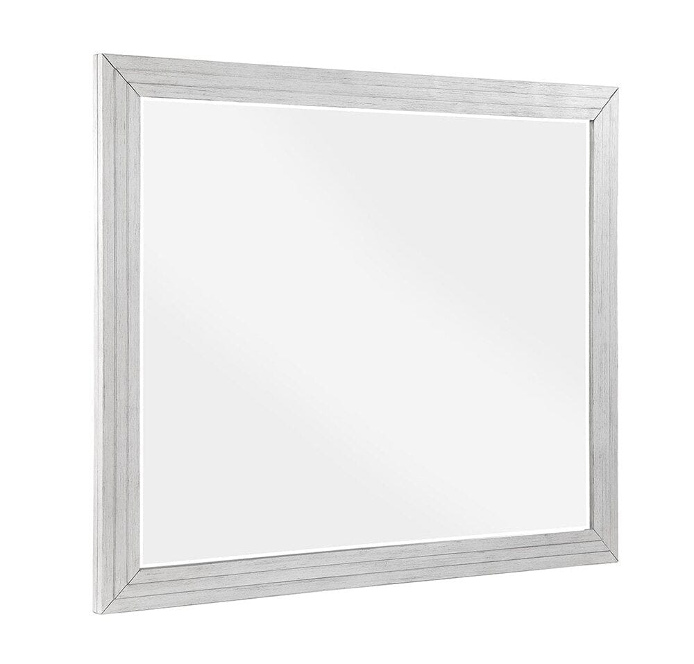 Sunset Trading - Dover Rectangular Beveled Mirror  - Cerused Dove White - AG-638-660 veiw 3