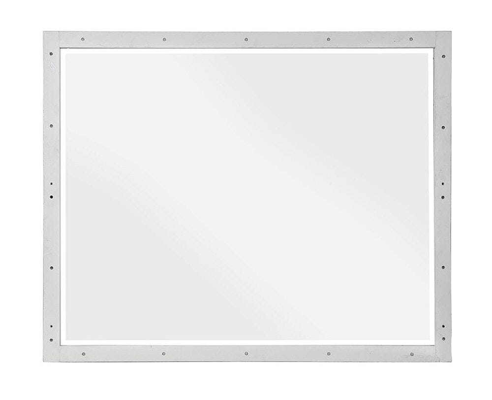 Sunset Trading - Dover Rectangular Beveled Mirror  - Cerused Dove White - AG-638-660 veiw 4