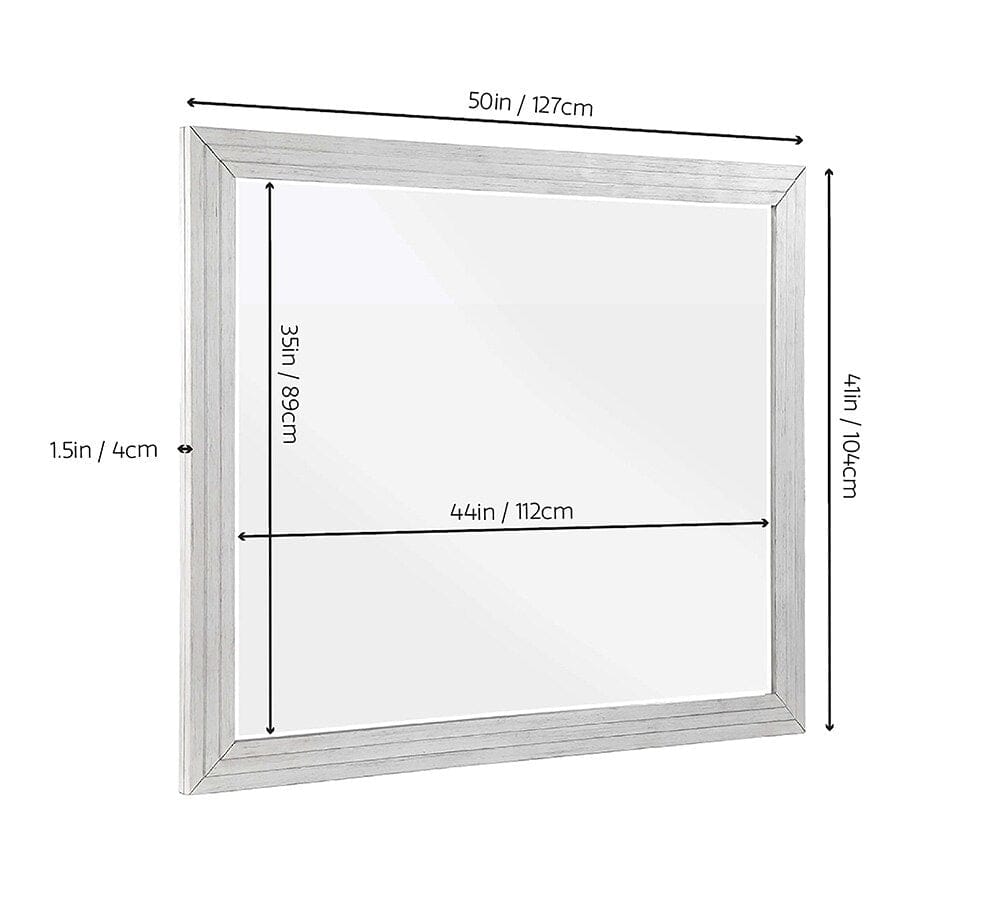 Sunset Trading - Dover Rectangular Beveled Mirror  - Cerused Dove White - AG-638-660 veiw 5