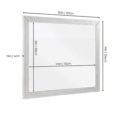 Sunset Trading - Dover Rectangular Beveled Mirror  - Cerused Dove White - AG-638-660 veiw 5