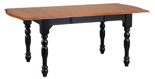 Sunset Trading - Drop Leaf Extension Dining Table in Antique Black with Cherry Finish Top - DLU-TDX3472-BCH veiw 1