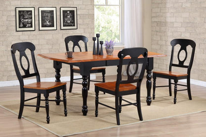 Sunset Trading - Drop Leaf Extension Dining Table in Antique Black with Cherry Finish Top - DLU-TDX3472-BCH veiw 3