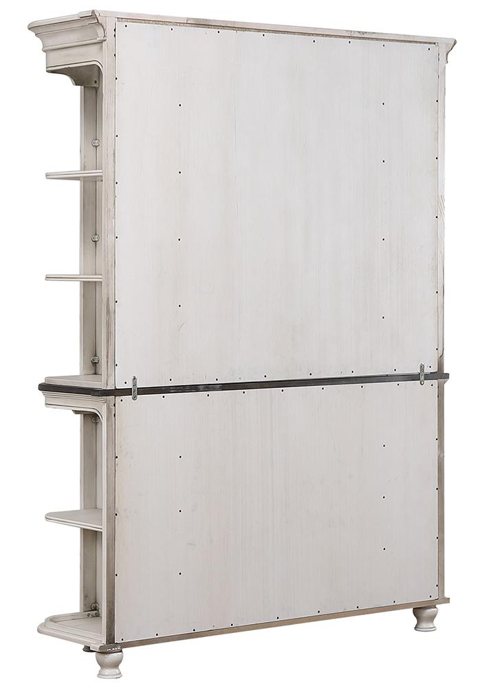 Sunset Trading - French Chic China Cabinet  - Distressed Antique White and Walnut Brown - DLU-FC-BH veiw 5