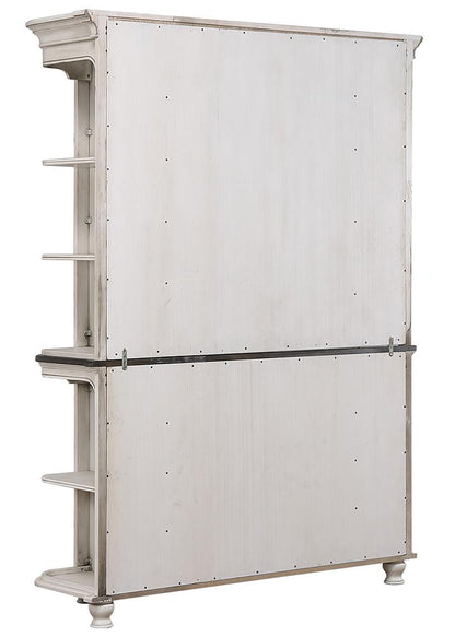 Sunset Trading - French Chic China Cabinet  - Distressed Antique White and Walnut Brown - DLU-FC-BH veiw 5