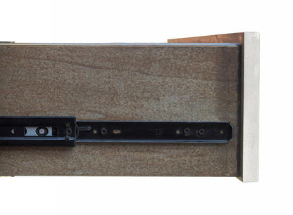 Sunset Trading - French Chic China Cabinet  - Distressed Antique White and Walnut Brown - DLU-FC-BH veiw 6