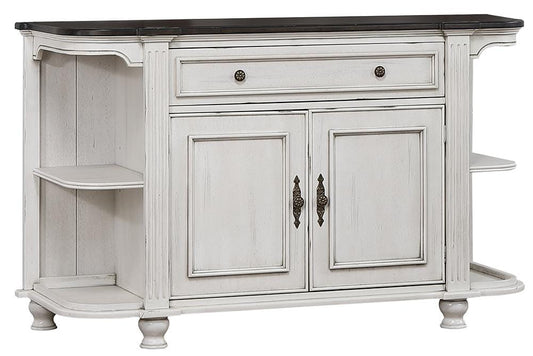 Sunset Trading - French Chic Sideboard with Storage Cabinet and Drawer  - Distressed Antique White and Walnut Brown - DLU-FC-BUF veiw 1
