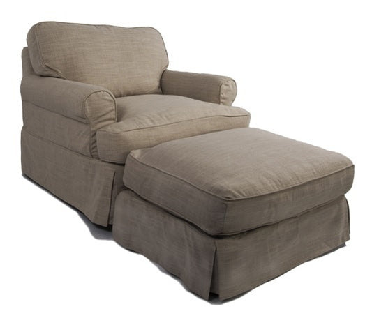 Sunset Trading - Horizon Slipcovered Chair and Ottoman in Linen - SU-117620-30-466082 veiw 1