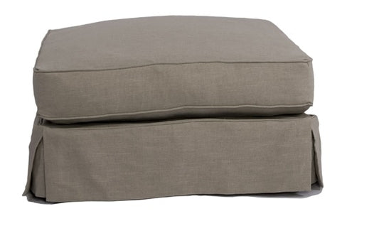 Sunset Trading - Horizon Slipcovered Ottoman in Light Gray - SU-117630-220591 veiw 1