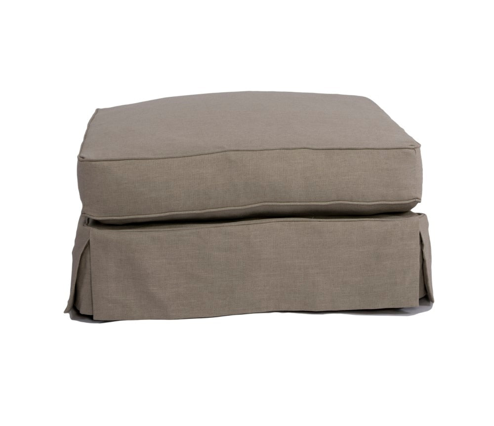 Sunset Trading - Horizon Slipcovered Ottoman in Light Gray - SU-117630-220591 veiw 2
