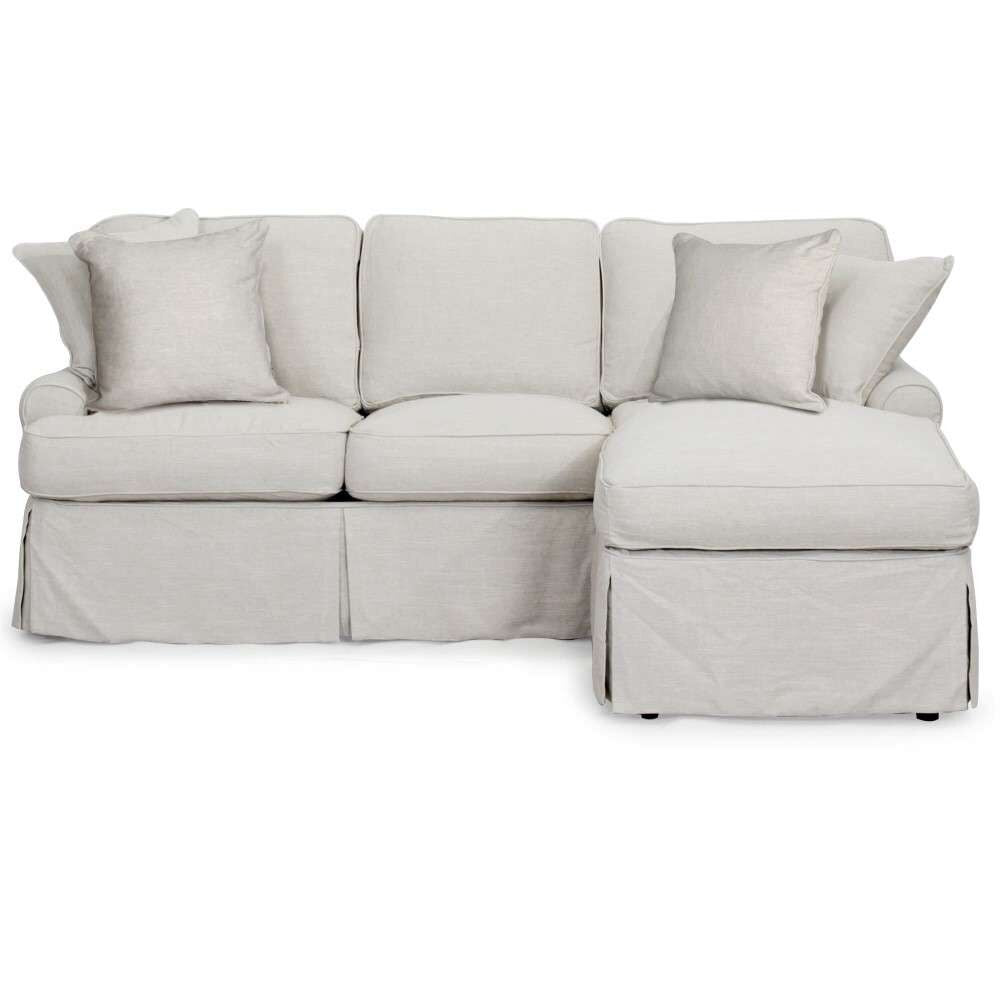 Sunset Trading - Horizon Slipcovered Sleeper Sofa and Chaise in Light Gray - SU-117678-220591 veiw 2
